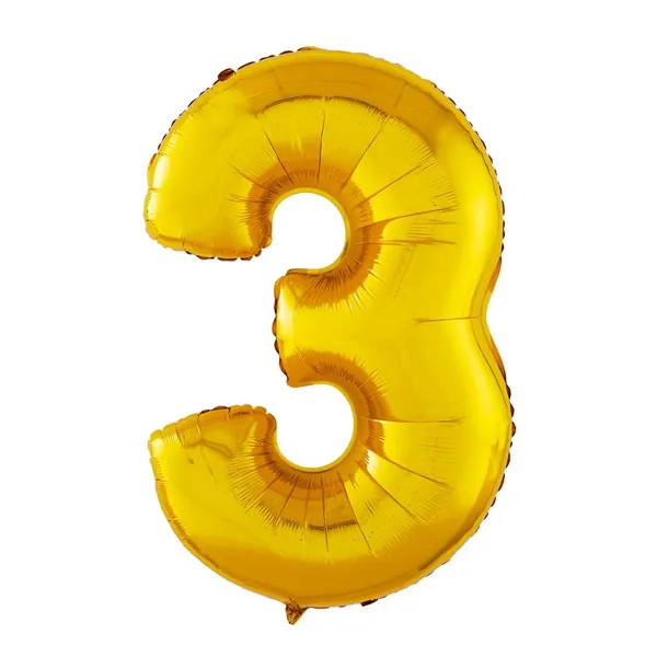 Шар фольгированный "Цифра 3" (гелиевый)