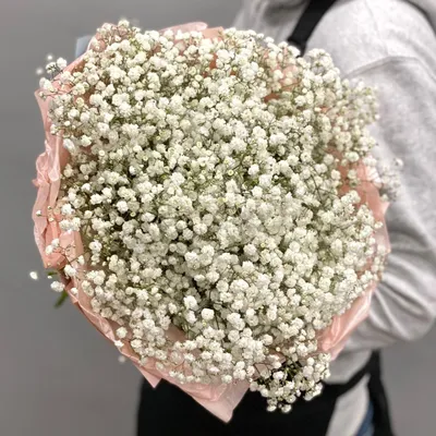 Букет из белой гипсофилы  11 шт. в оформлении