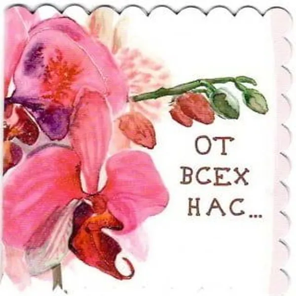 Мини-открытка "От всех нас"