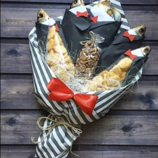 Мужской букет "Рыба в смокингах"