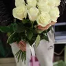 Букет 15 белых роз "Мондиаль" 60 см 2
