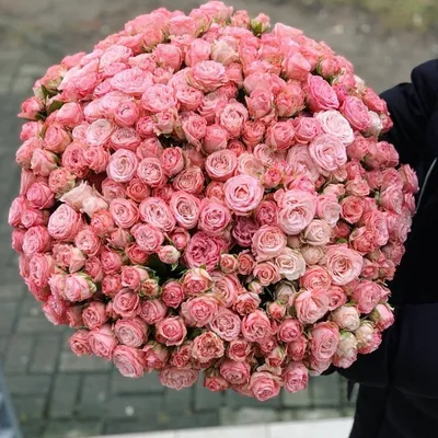 Букет из 101  кустовой розы "Мисти Баблз"