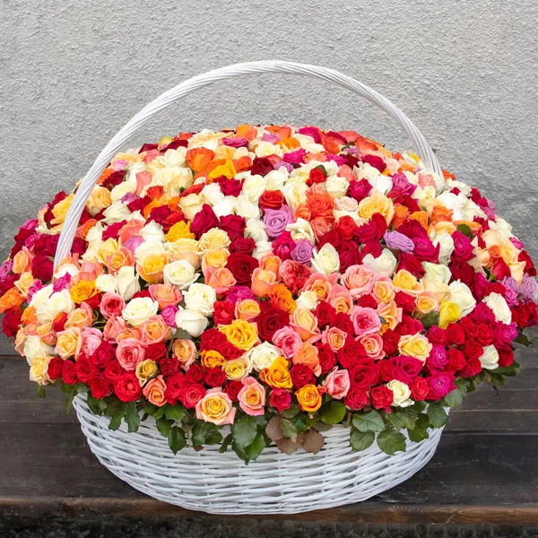 Корзина с 501 Кенийской розой микс