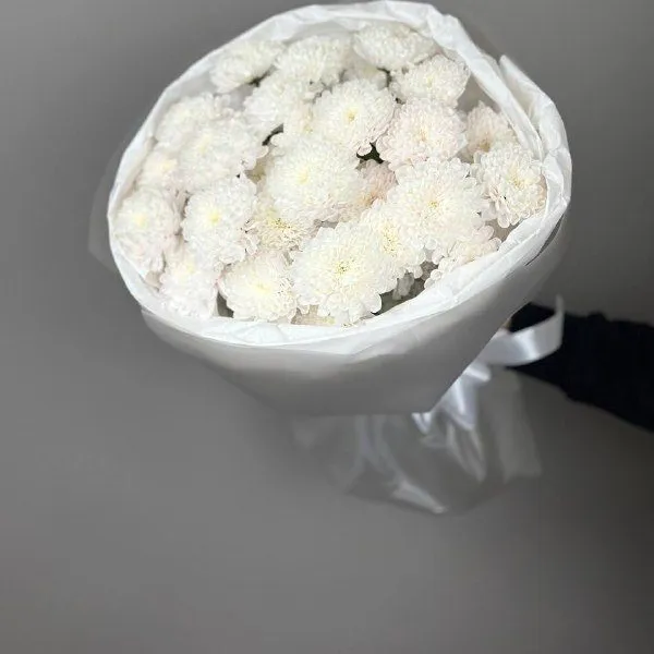 Букет из 5 белых хризантем "Алтай"