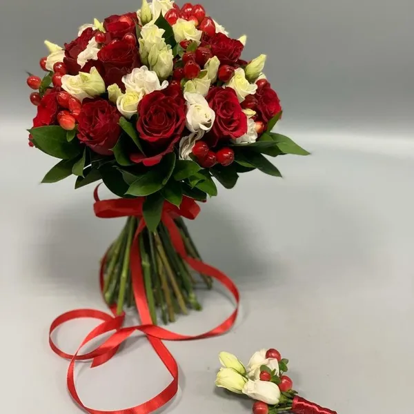 Букет невесты №1 "Красная коллекция"