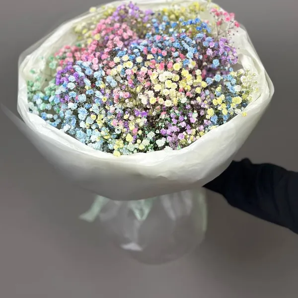 Букет из гипсофилы микс 11 шт в оформлении