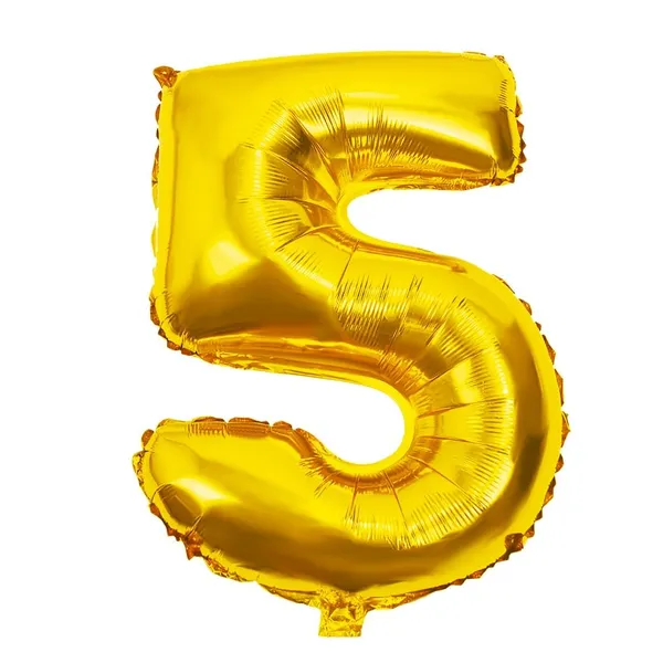 Шар фольгированный "Цифра 5" (гелиевый)