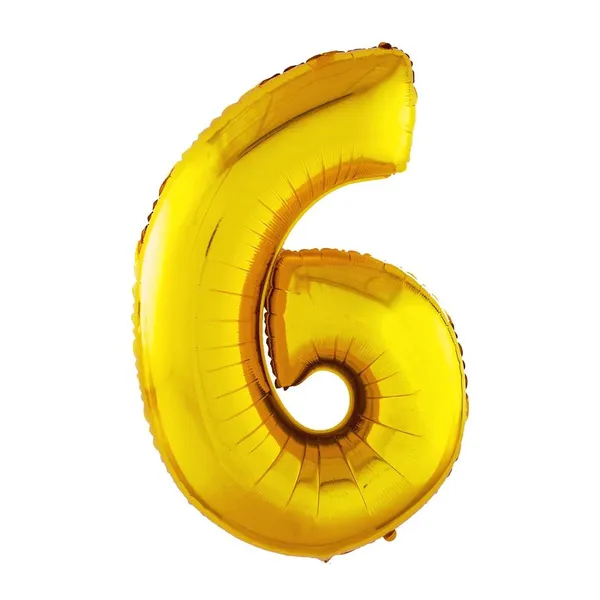 Шар фольгированный "Цифра 6" (гелиевый)