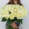 Букет из 101 белой розы "Мондиаль" 60 см 1