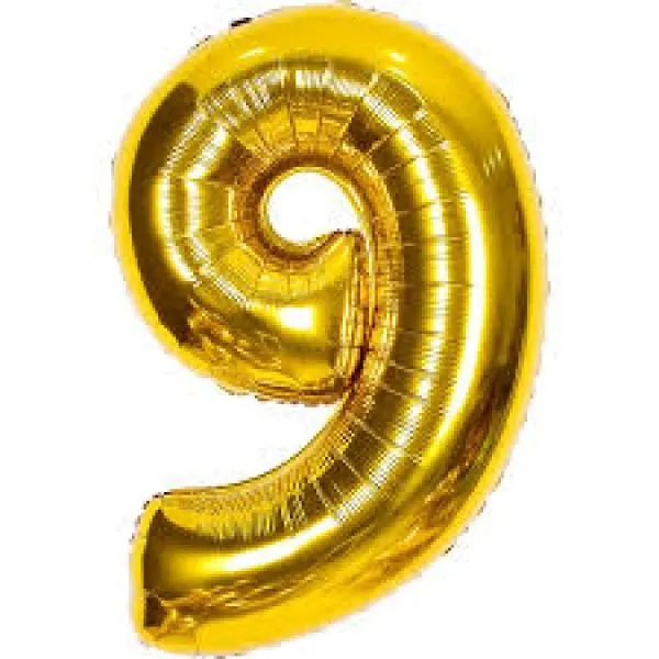 Шар фольгированный "Цифра 9" (гелиевый)