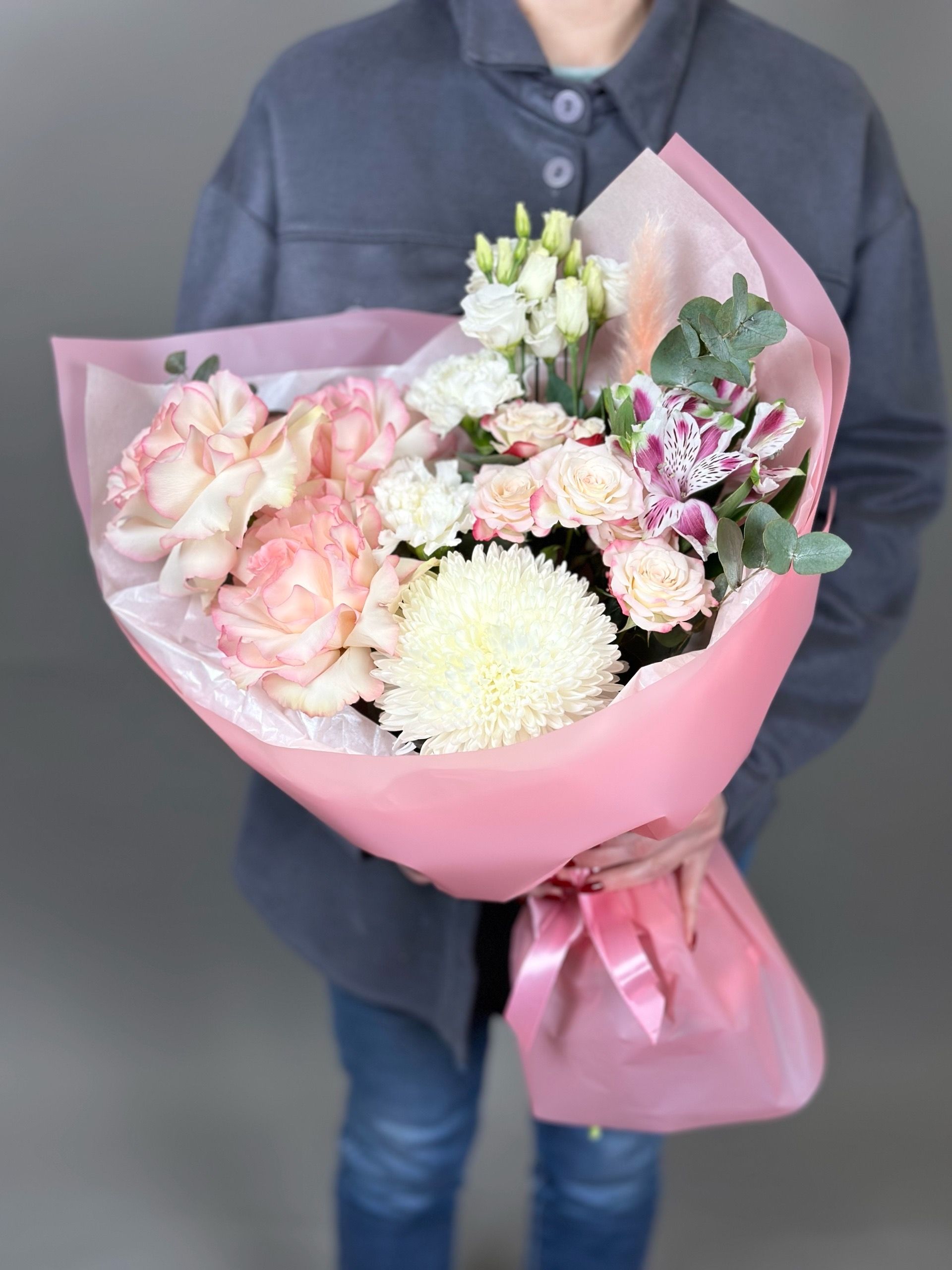 Букет с французской розой " Жемчужина"