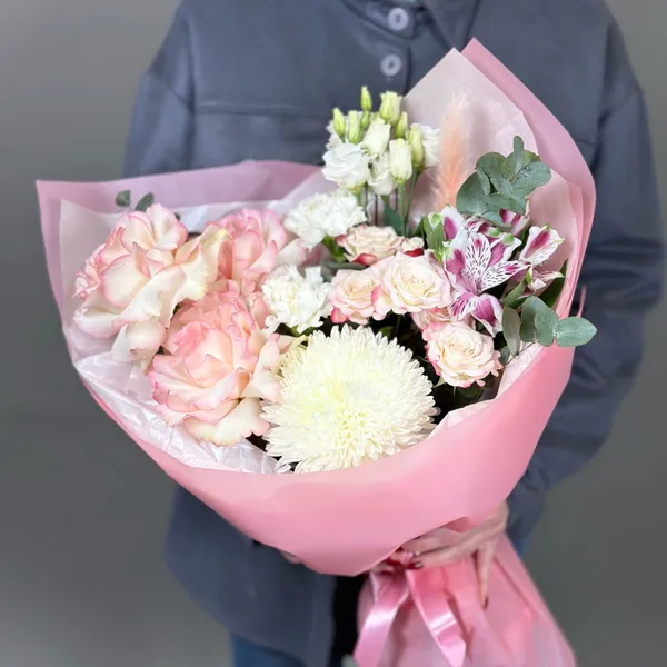 Букет с французской розой " Жемчужина"