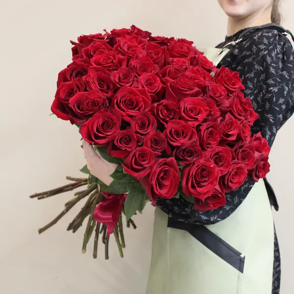 Букет из 51 красной розы "Эксплорер" 50 см