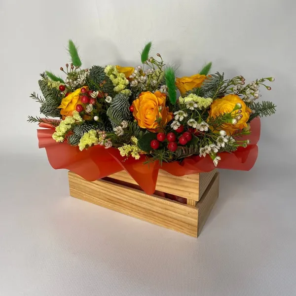 Новогодняя композиция  "Зимнее солнце"