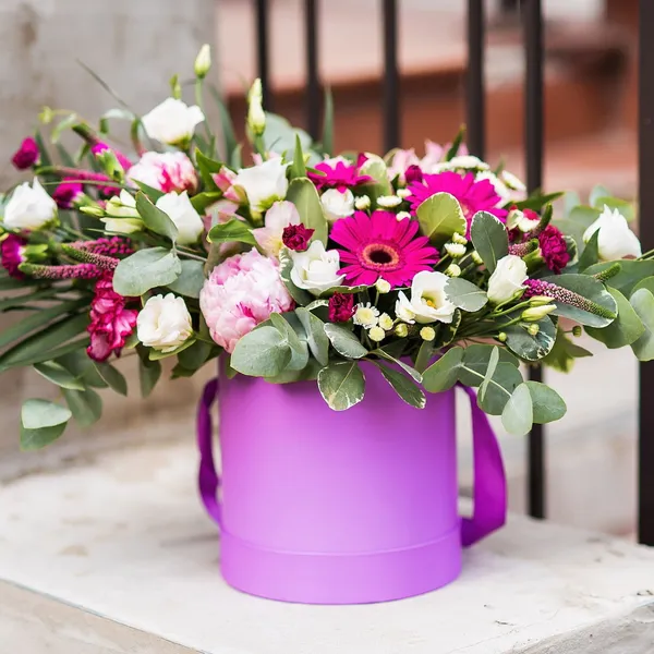 Коробка с цветами "Лавандовый сорбет"