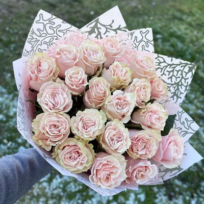 Букет из 21 розы "Пинк Мондиаль" 50 см