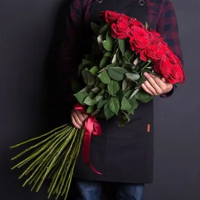 Букет из 39 красных премиум роз 80 см