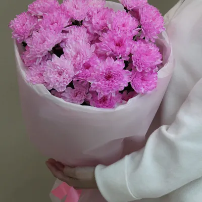 Букет из 5 розовых хризантем